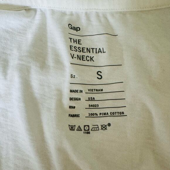GAP The Essential V Neck Pima Cotton Optic White Versatile Tee Shirt Size Small - Picture 5 of 5